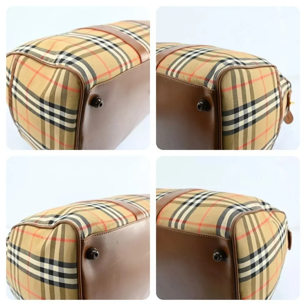 BURBERRY NOVA CHECK Canvas Leather Travel Bag 🧳 50cm